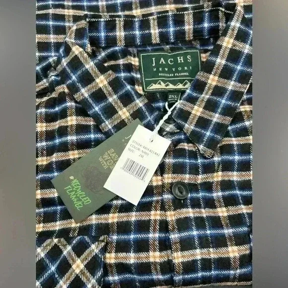 Jachs New York Sherpa Lined Blue, brn and Black Plaid Flannel Shacket NWT Sz.XXL - Picture 5 of 8